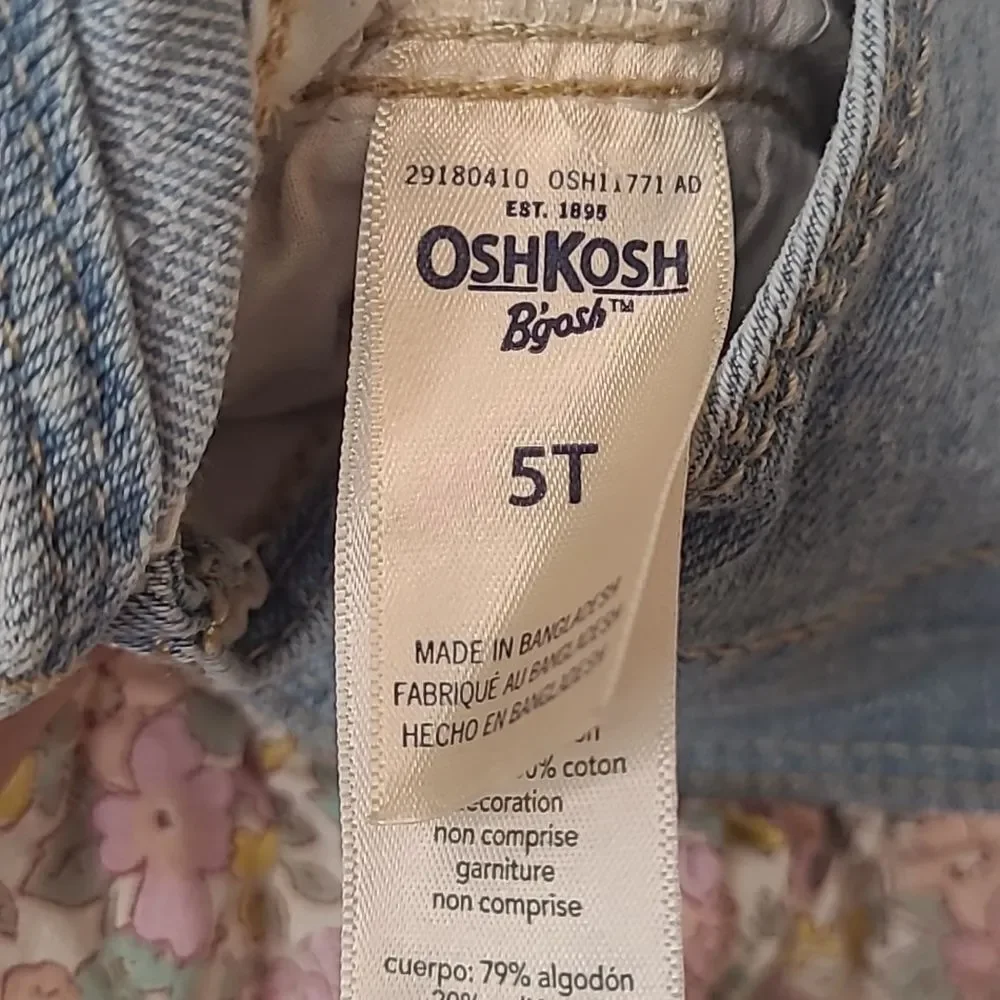 OshKosh Floral Overalls Dress Size 5T